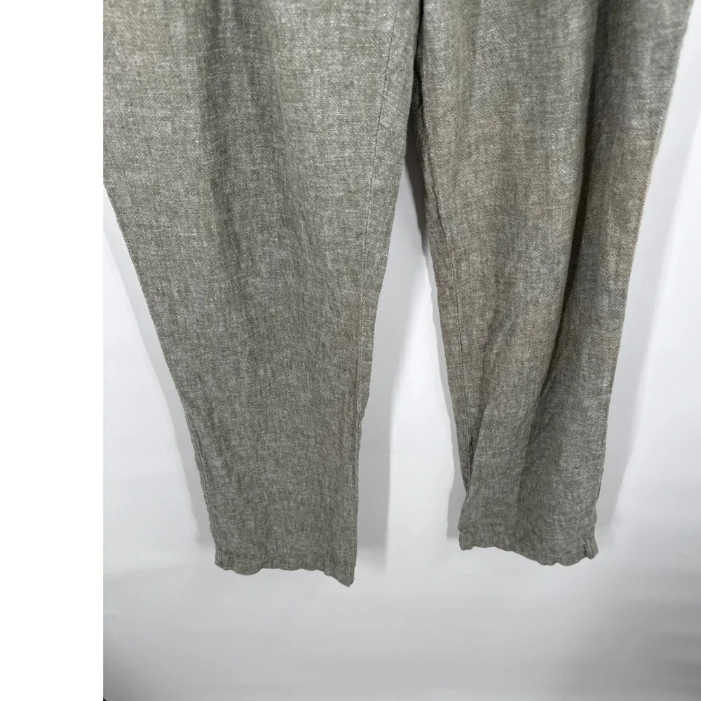 J. Crew Linen Pants Mens Size L Drawstring Elastic Waist Casual Relaxed Comfy